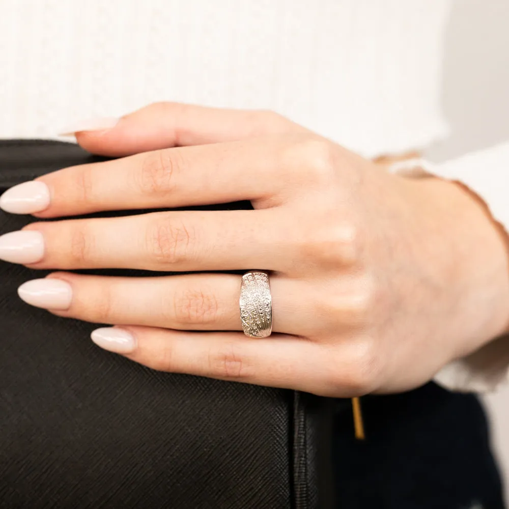0.05Ct Chain Diamond Ring in Sterling Silver Shiels