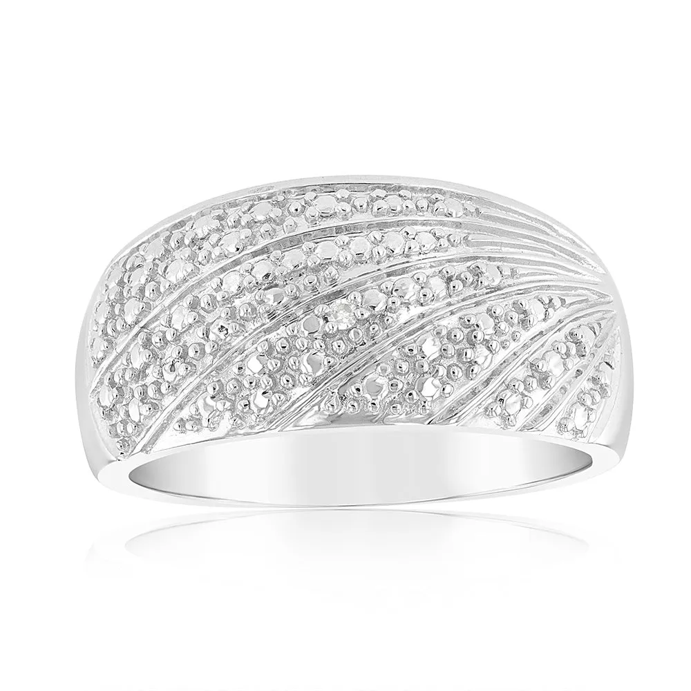 0.05Ct Chain Diamond Ring in Sterling Silver Shiels