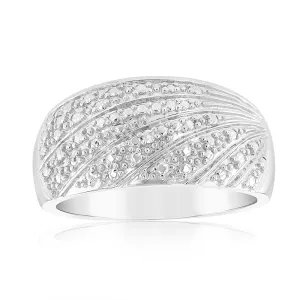 0.05Ct Chain Diamond Ring in Sterling Silver Shiels
