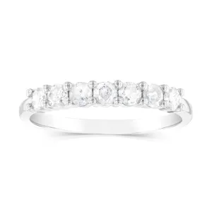 10ct White Gold 0.45 Carat Diamond Eternity Ring with 7Round Brilliant Cut Diamonds Shiels