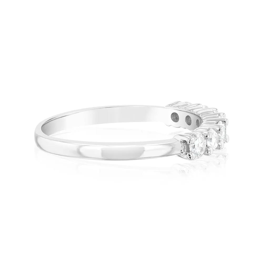 10ct White Gold 0.45 Carat Diamond Eternity Ring with 7Round Brilliant Cut Diamonds Shiels