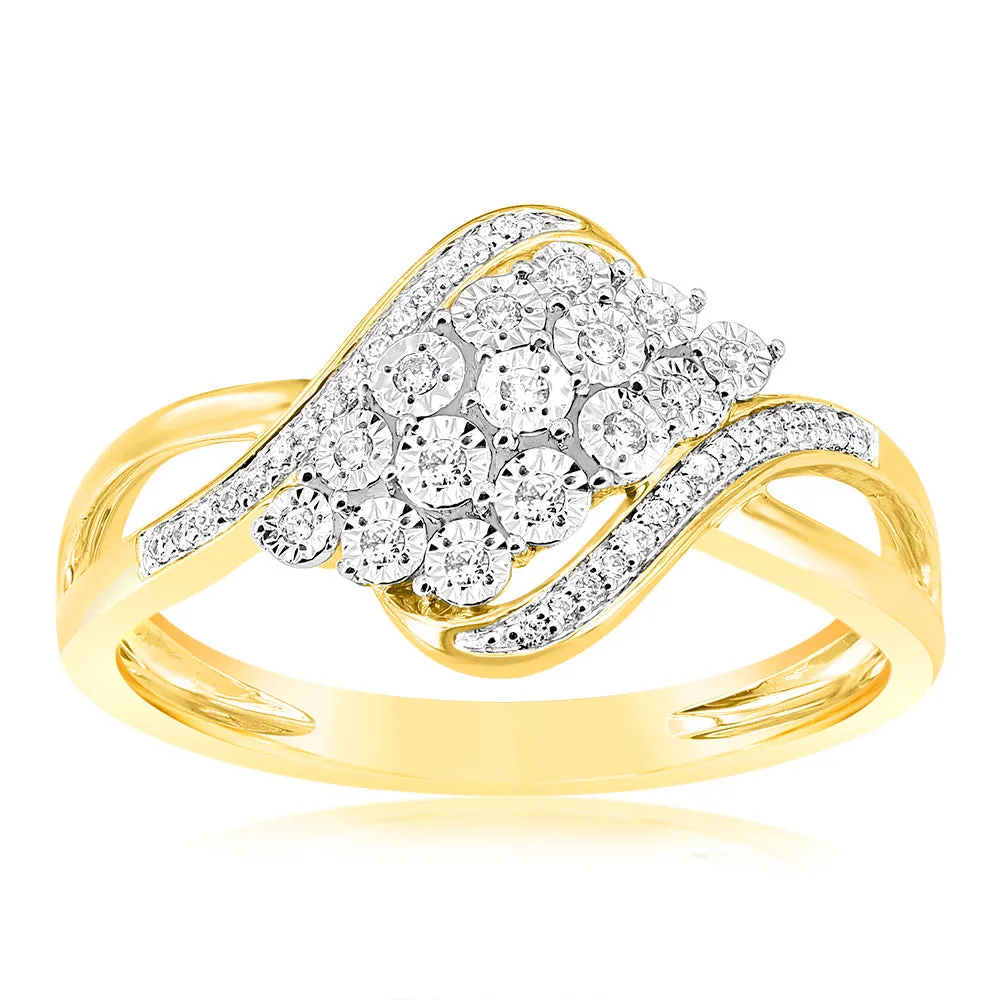 1/10 Carat Diamond Dress Ring in 9ct Yellow Gold Shiels