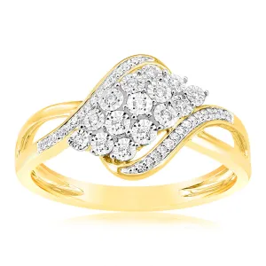 1/10 Carat Diamond Dress Ring in 9ct Yellow Gold Shiels
