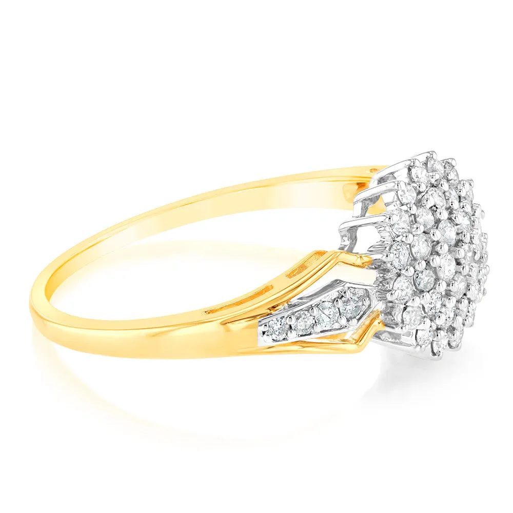 1/2 Carat Diamond Cluster Ring in 9ct Yellow Gold Shiels