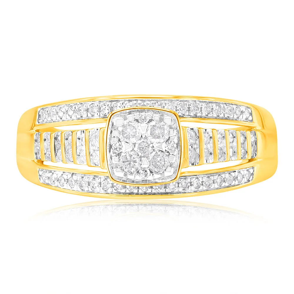 1/3 Carat Diamond Dress Ring in 9ct Yellow Gold Shiels