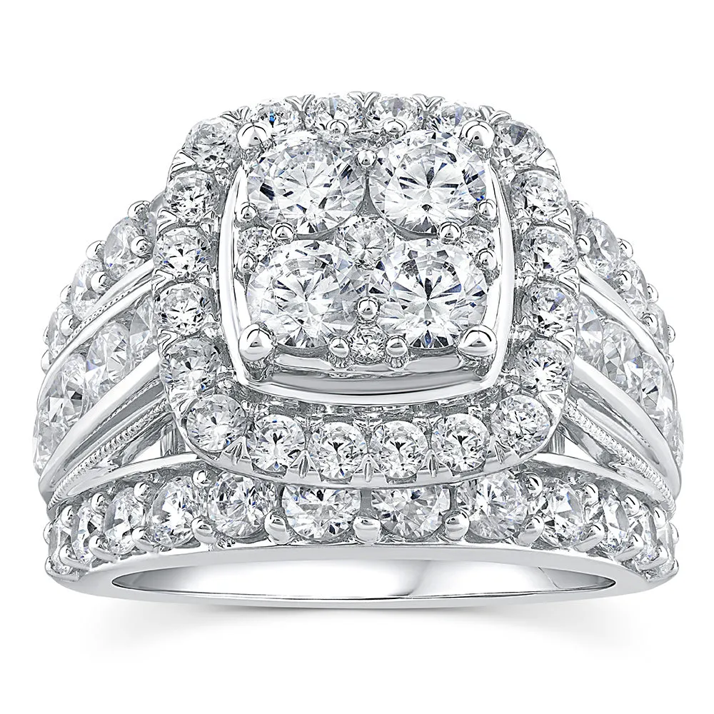 14ct White Gold Luminesce Lab Grown 3.95 Carat Diamond Ring SIZE N Shiels