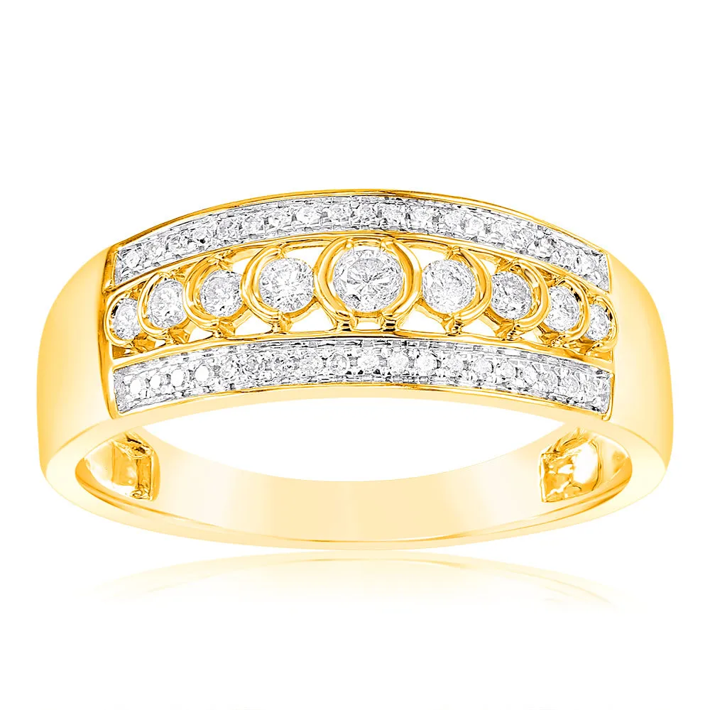 1/5 Carat Diamond Dress Ring in 9ct Yellow Gold Shiels