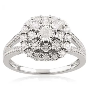 1/5 Carat Diamond Ring with 25 Brilliant Diamonds in Sterling Silver Shiels