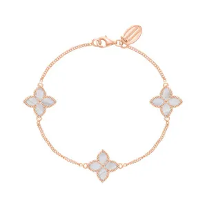 18ct Rose Gold White Mother of Pearl Eden Marquise Flower Bracelet