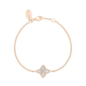 18ct Rose Gold White Mother of Pearl Eden Marquise Flower Bracelet