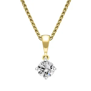 18ct White and Yellow Gold Diamond Solitaire Pendant