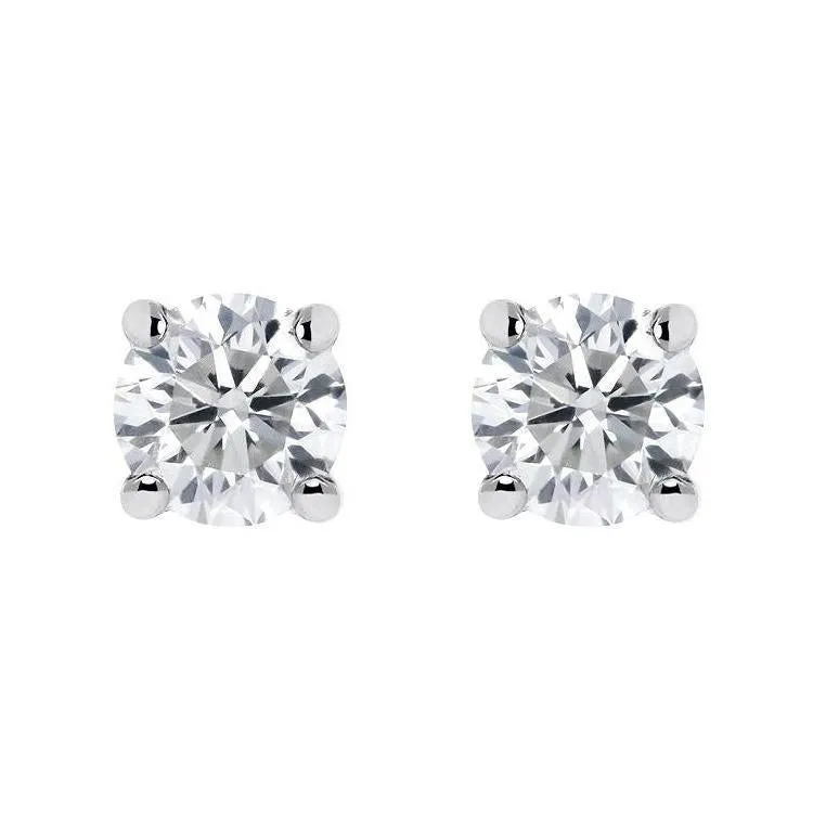 18ct White Gold 0.11ct Diamond Solitaire Stud Earrings