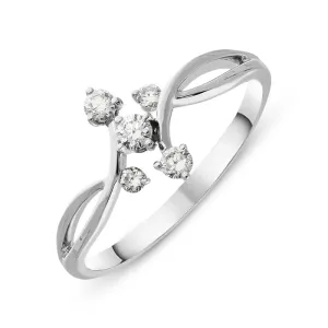 18ct White Gold 0.19ct Diamond Six Stone Twist Ring
