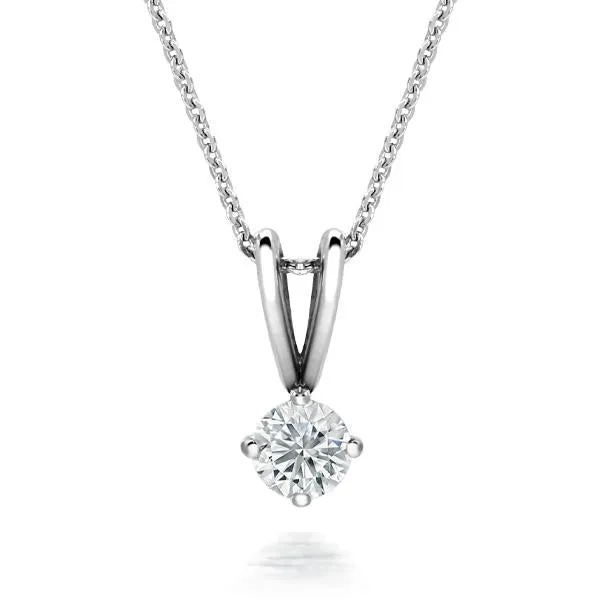 18ct White Gold 0.25ct Diamond Brilliant Cut Solitaire Necklace