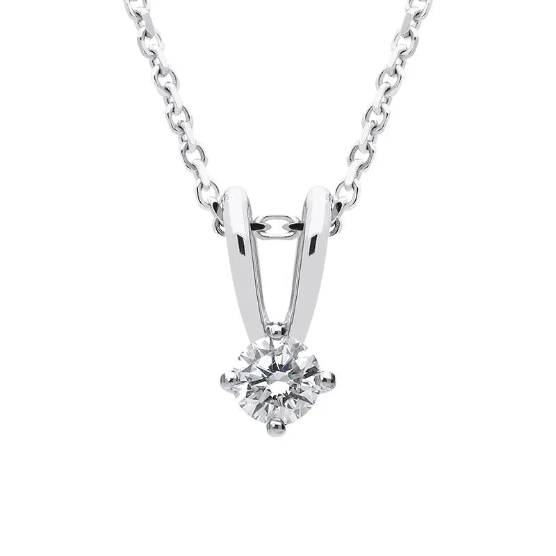 18ct White Gold 0.25ct Diamond Solitaire Necklace