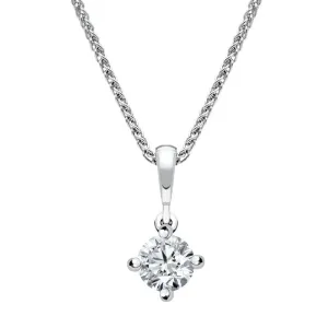 18ct White Gold 0.30ct Diamond Brilliant Cut Solitaire Necklace
