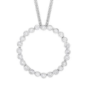 18ct White Gold 0.34ct Diamond Circle Pendant