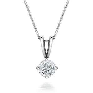 18ct White Gold 0.40 Carat Diamond Solitaire Necklace