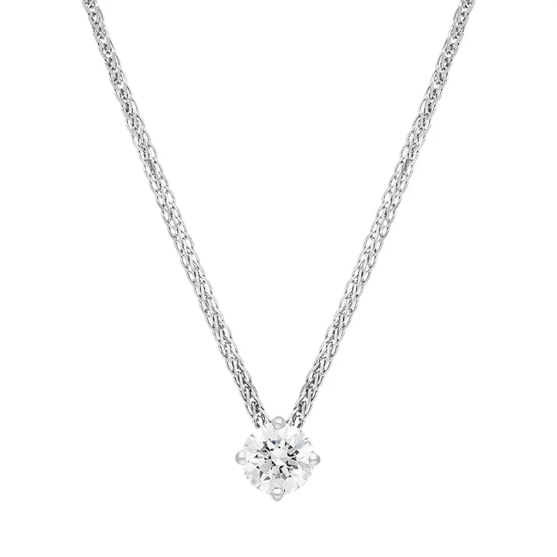 18ct White Gold 0.40ct Diamond Round Brilliant Cut Solitaire Slider Pendant