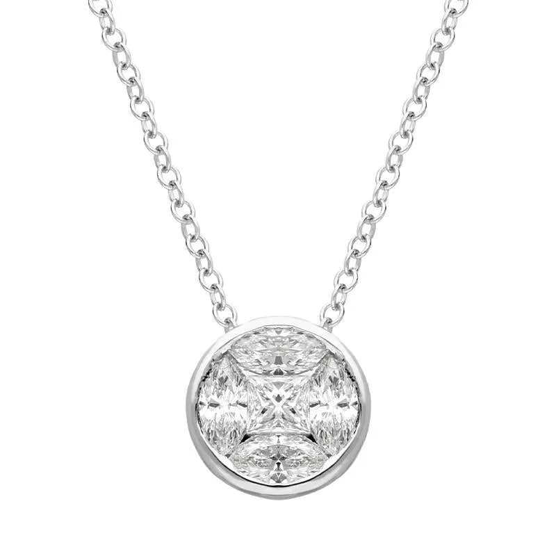 18ct White Gold 0.43ct Diamond Brilliant Cut Solitaire Necklace