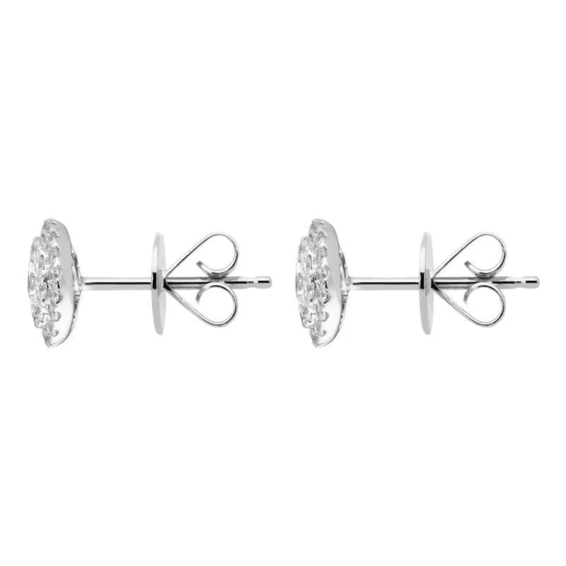 18ct White Gold 0.46ct Diamond Round Cluster Stud Earrings