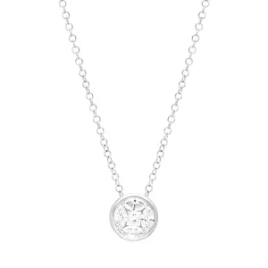 18ct White Gold 0.49ct Diamond Marquise Princess Cut Round Cluster Pendant
