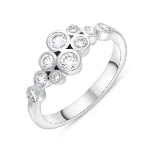 18ct White Gold 0.51ct Diamond Cluster Bubble Ring