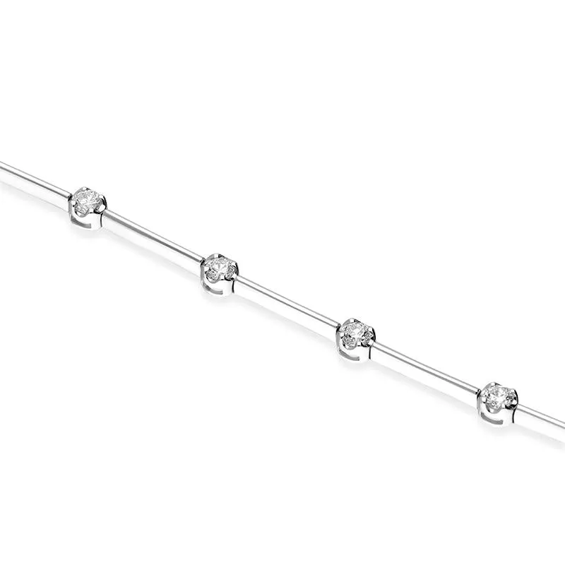 18ct White Gold 0.61ct Diamond Tennis Bracelet