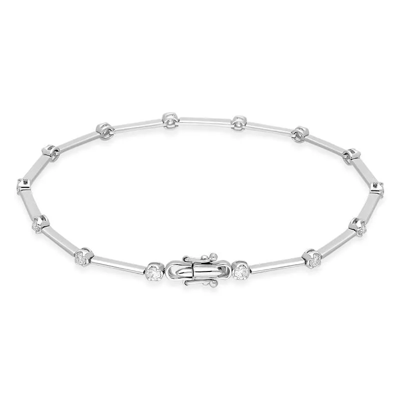 18ct White Gold 0.61ct Diamond Tennis Bracelet