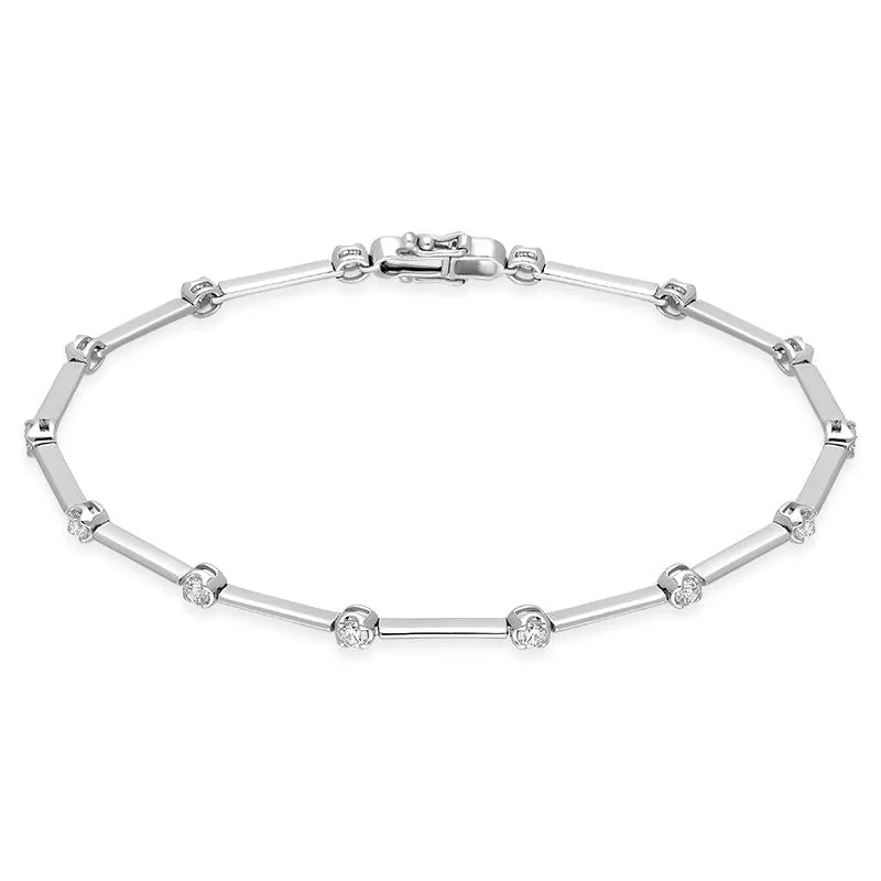 18ct White Gold 0.61ct Diamond Tennis Bracelet