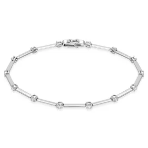18ct White Gold 0.61ct Diamond Tennis Bracelet