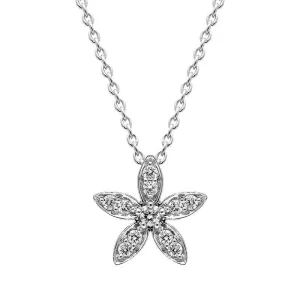 18ct White Gold Diamond Flower Pendant