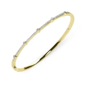 18ct Yellow Gold 0.35ct Diamond Hinged Bangle