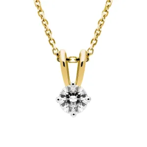 18ct Yellow Gold 0.40ct Diamond Brilliant Cut Solitaire Necklace