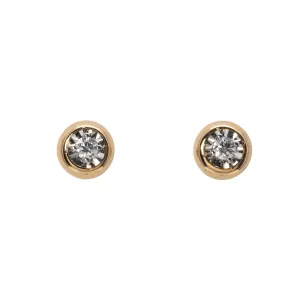 .18ctw Diamond Bezel Set Illusion 14K Gold Stud Earrings Croghans