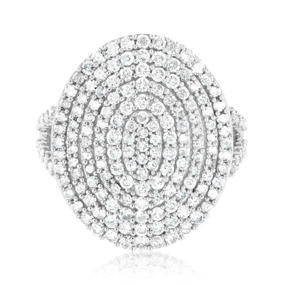 2 Carat Diamond Cluster Ring in 9ct Yellow Gold Shiels