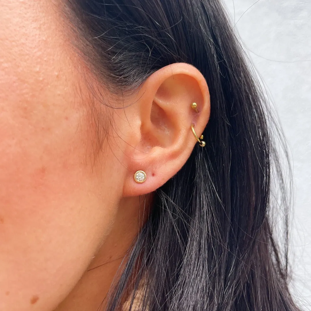 .30ctw Diamond Bezel 14K Yellow Gold Stud Earrings Croghans