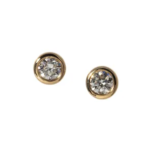 .30ctw Diamond Bezel 14K Yellow Gold Stud Earrings Croghans