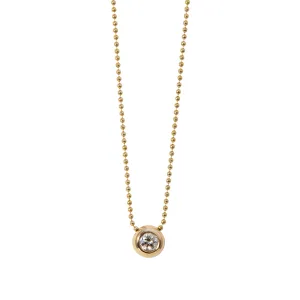 .35ctw Diamond Bezel 14K Gold Beaded Chain Necklace Croghans