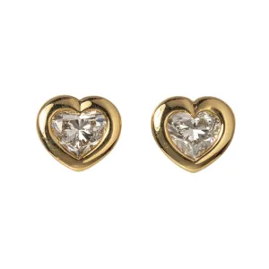 3ctw Diamond Heart 18K Gold Stud Earrings Croghans