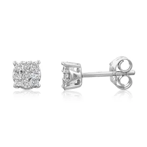 9ct White Gold 1/3 Carat Diamond Stud Earrings Shiels