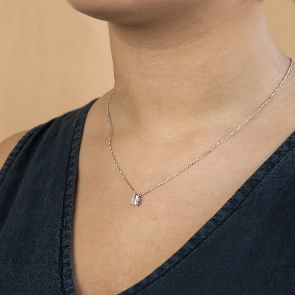 9ct White Gold 1/5 Carat Diamond Pendant on 45cm Chain Shiels