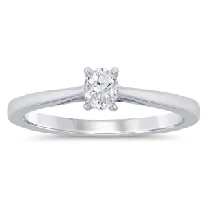 9ct White Gold 1/5 Carat Oval Diamond Solitaire Ring Shiels