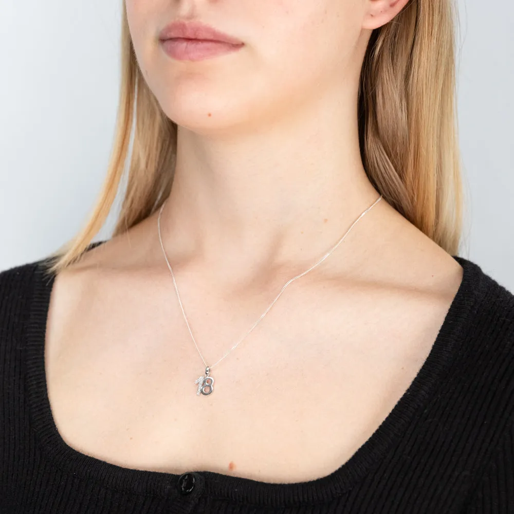 9ct White Gold 18 Pendant with 5 Diamonds Shiels