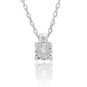 9ct White Gold Dazzling Diamond Pendant With 45cm Chain Shiels