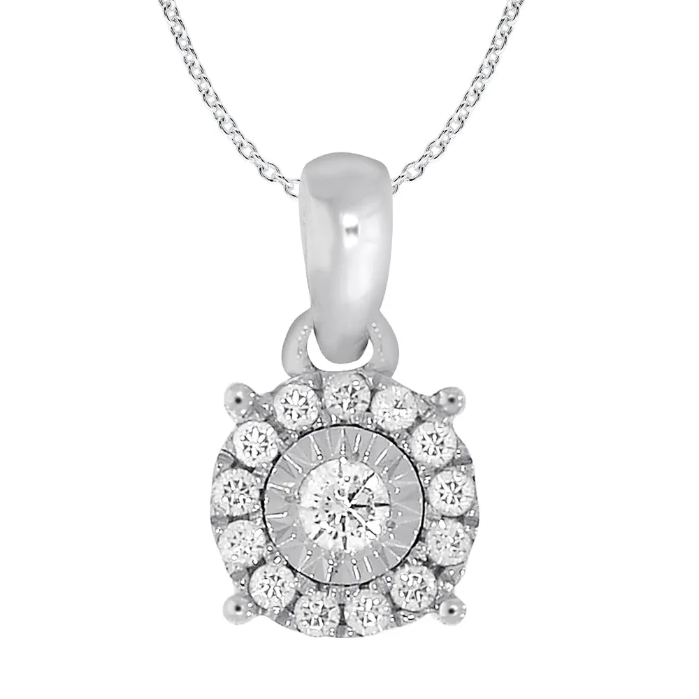9ct White Gold Enticing Diamond Pendant Shiels