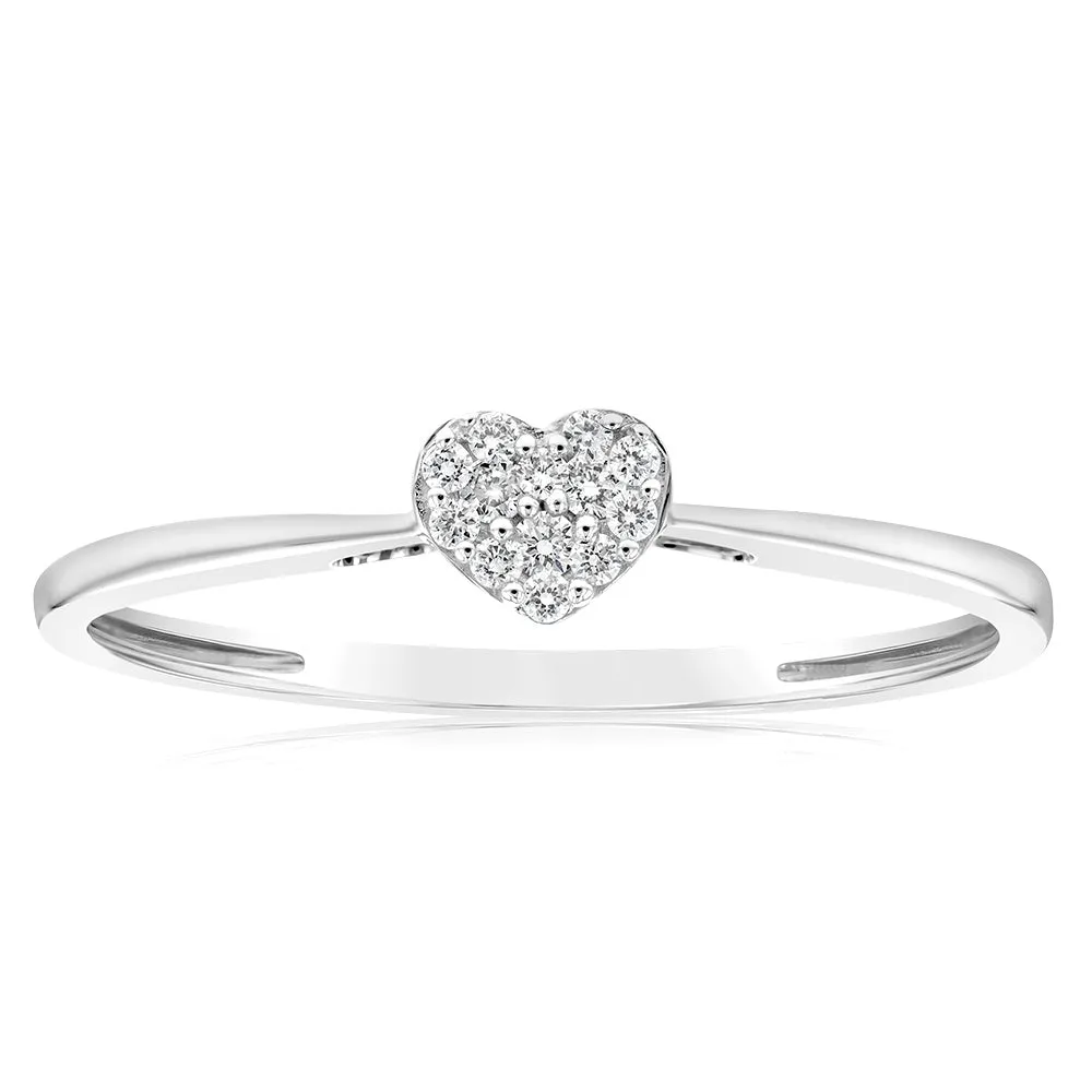 9ct White Gold Heart Luminesce Lab Grown Diamond Dress Ring Shiels