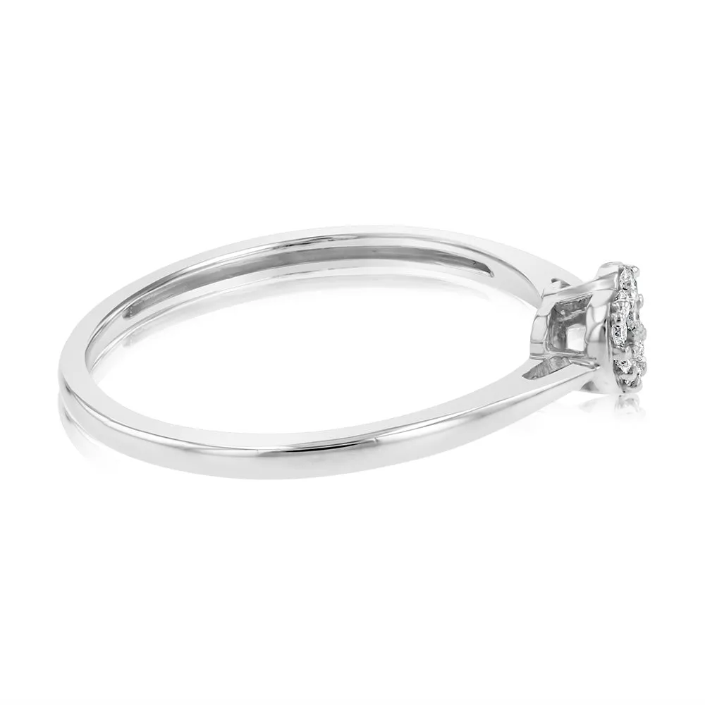9ct White Gold Heart Luminesce Lab Grown Diamond Dress Ring Shiels