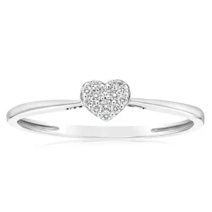 9ct White Gold Heart Luminesce Lab Grown Diamond Dress Ring Shiels
