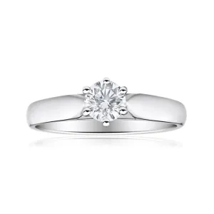 9ct White Gold Solitaire Ring With 0.5 Carat Diamond Shiels